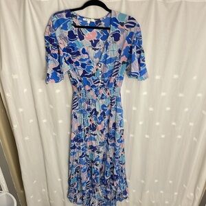 💖high-low blue and pink dress💖